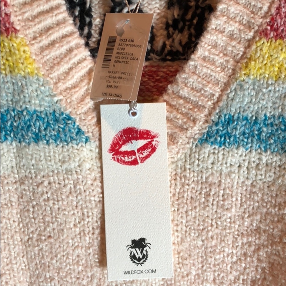 NWT WildFox Dreamer sweater long sleeves V-neck M - Picture 6 of 8